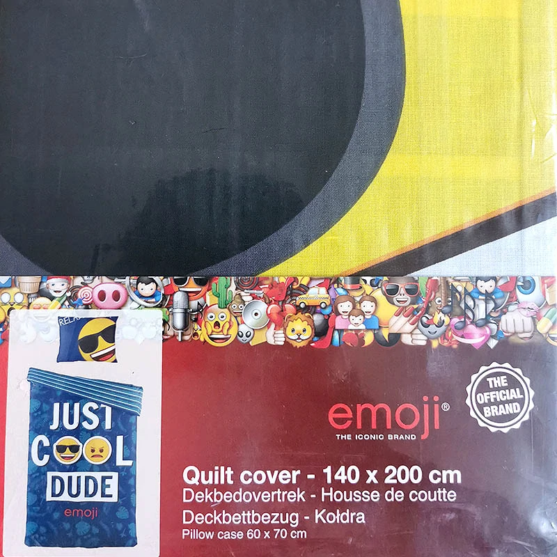 Posteľná bielizeň Emoji Just Cool Dude – 140 × 200 cm + 60 × 70 cm, modrá