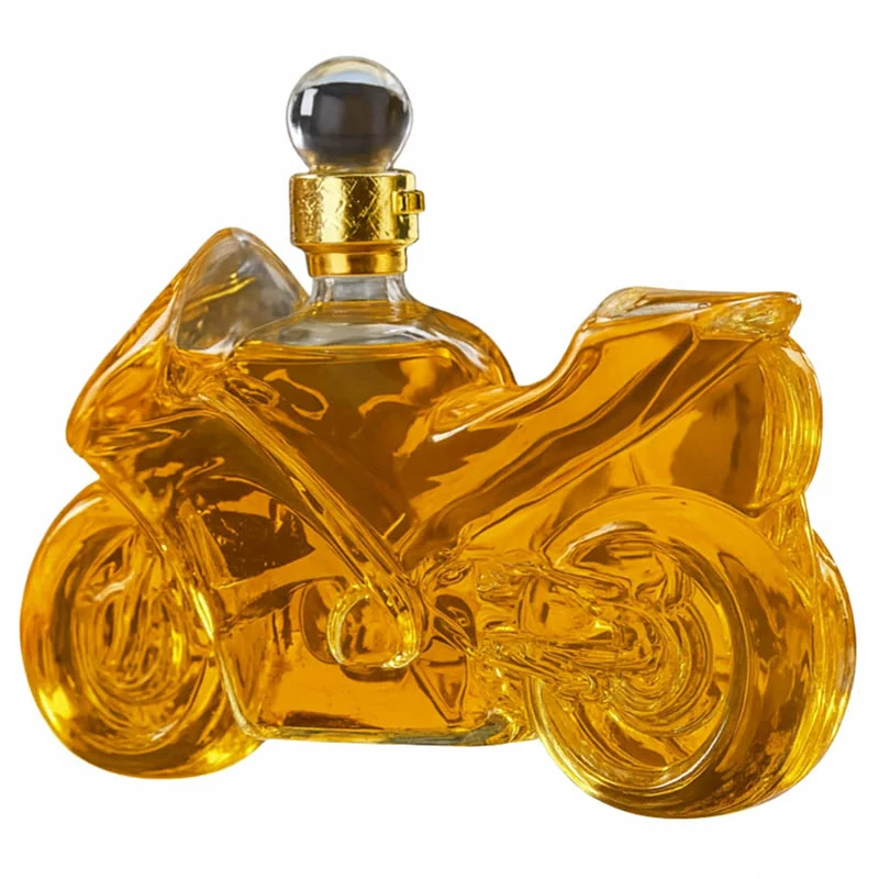 Karafa na whisky v tvare motorky 