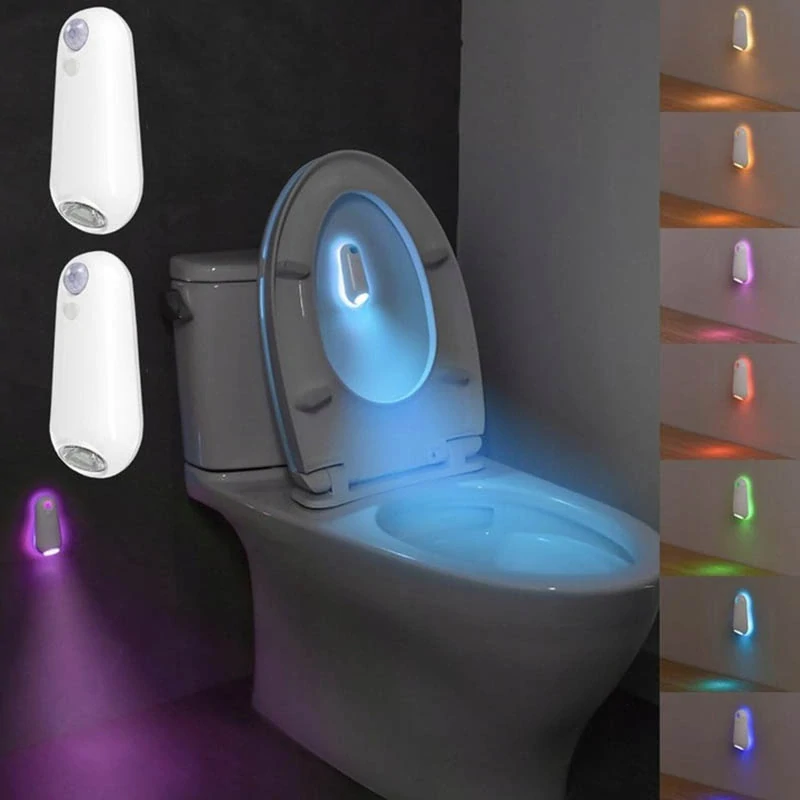Nočná LED RGB lampa do WC s pohybovým senzorom