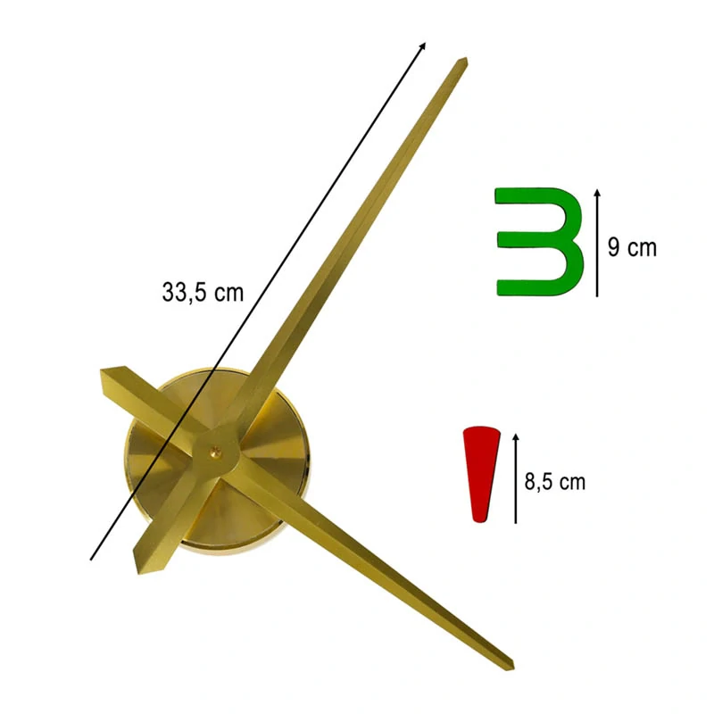 Nalepovacie nástenné hodiny DIY zlaté s farebnými značkami 80–90 cm