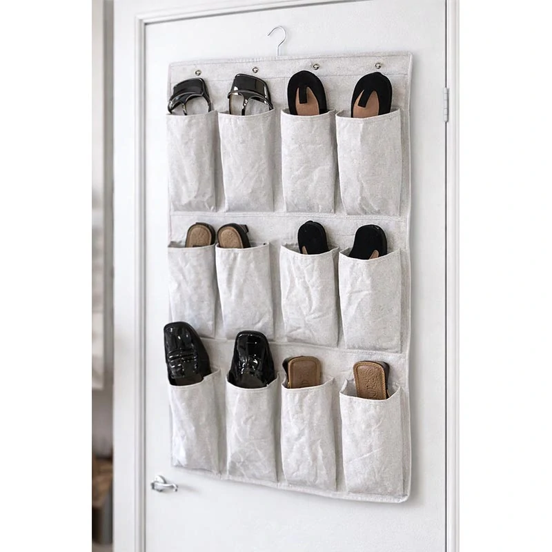 Organizér na topánky a drobnosti závesný 82 × 46 cm – biely, 12 vreciek