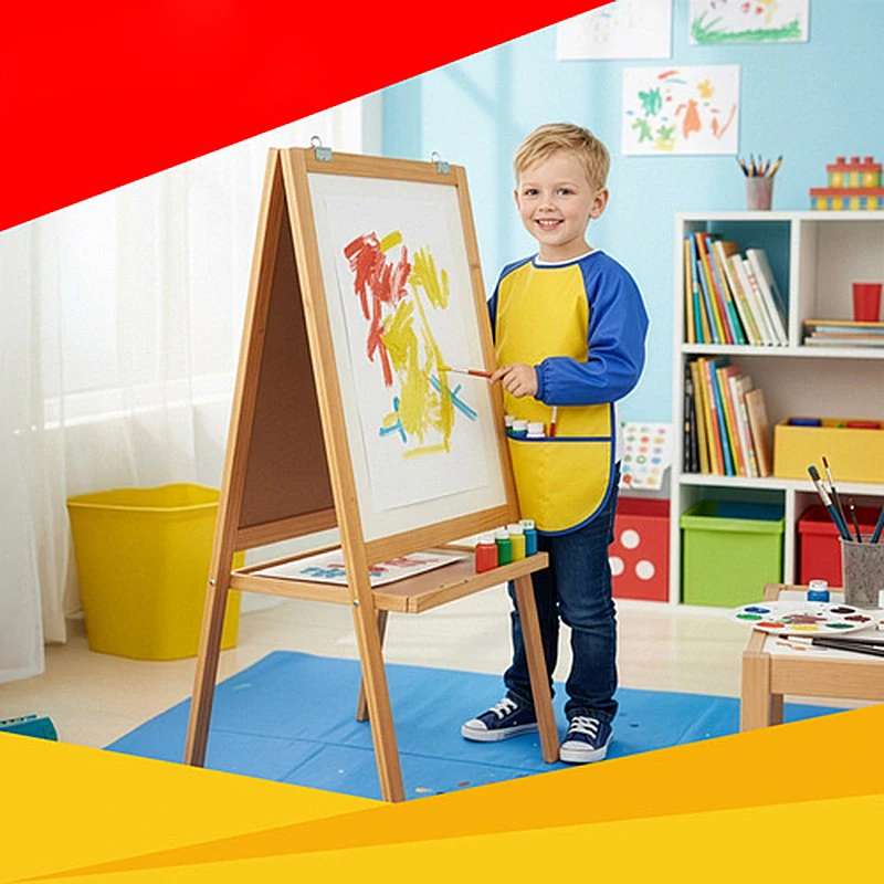 Ochranná detská zástera na maľovanie veľkosť S (98 - 122 cm)