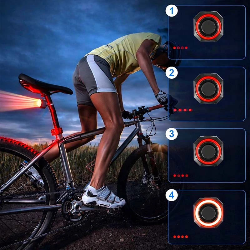 Alarm na bicykel so zadným svetlom a diaľkovým ovládaním