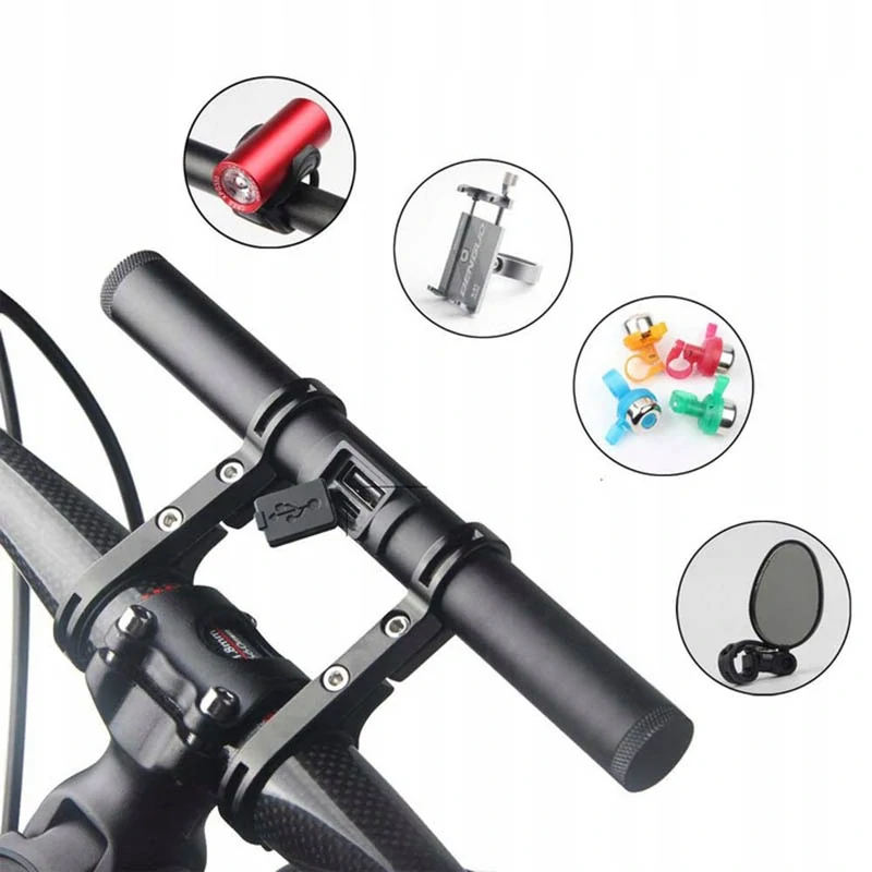 Predlžovač na riadidlá bicykla a kolobežky s powerbankou