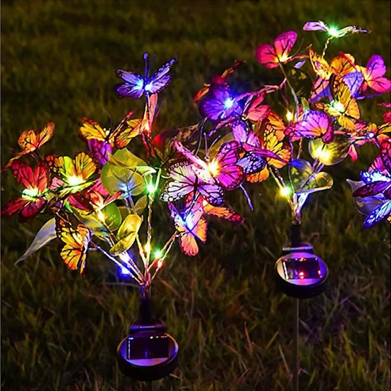 Solárna záhradná lampa Motýle 2ks