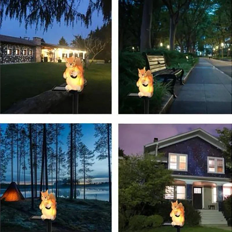 Solárna LED lampa Veverička so žaluďom