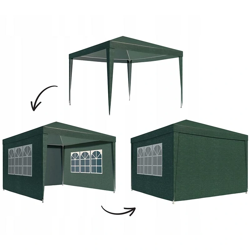 Záhradný pavilón 3 × 3 m so 4 stenami