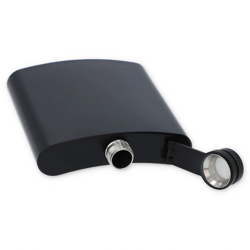 Turistická fľaša - ploskačka 180ml čierna