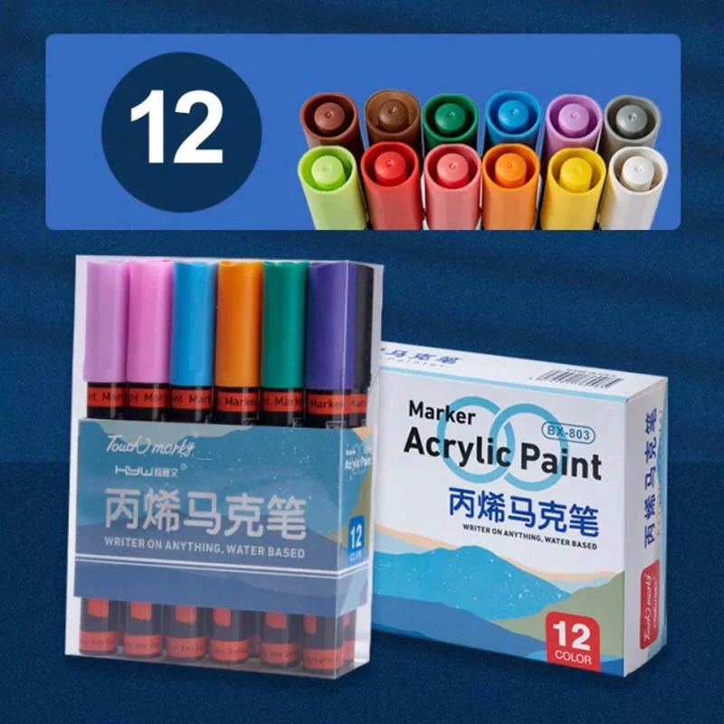 Akrylové fixky 12 farieb
