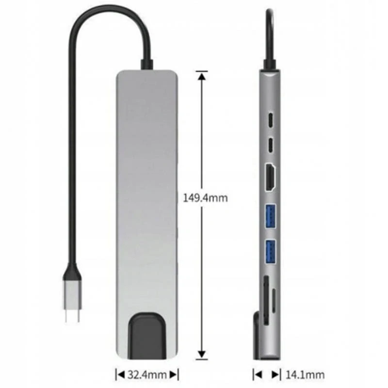 USB-C Hub 8v1