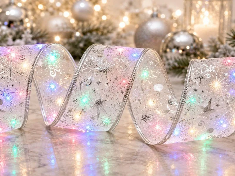 Vianočná LED stuha na stromček 4 m biela