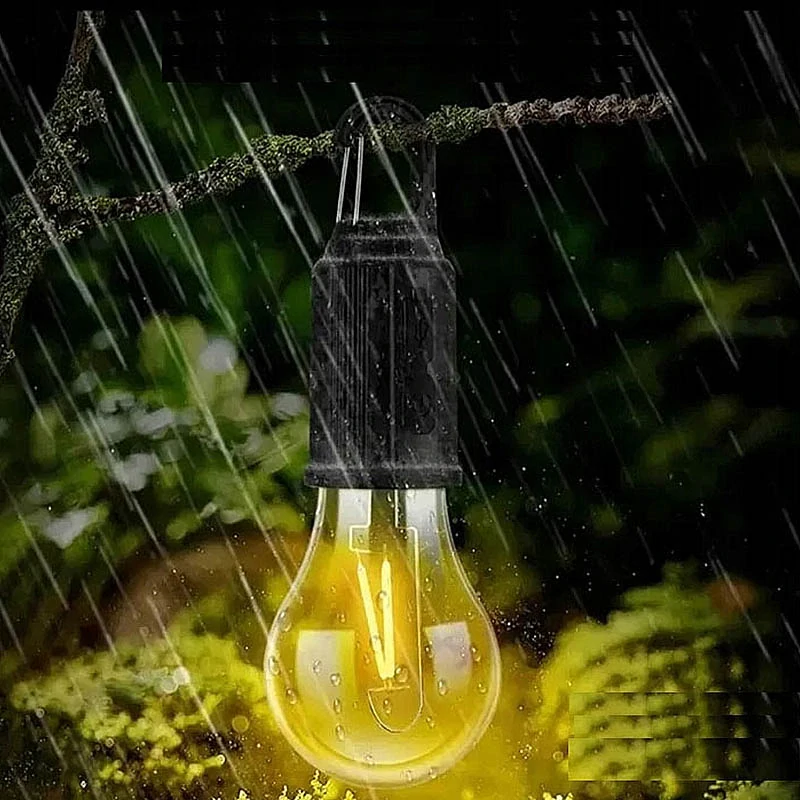 Solárna závesná LED lampa s háčikom a USB-C nabíjaním