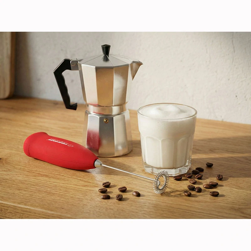 Ručný napeňovač mlieka Esperanza LATTE – červený