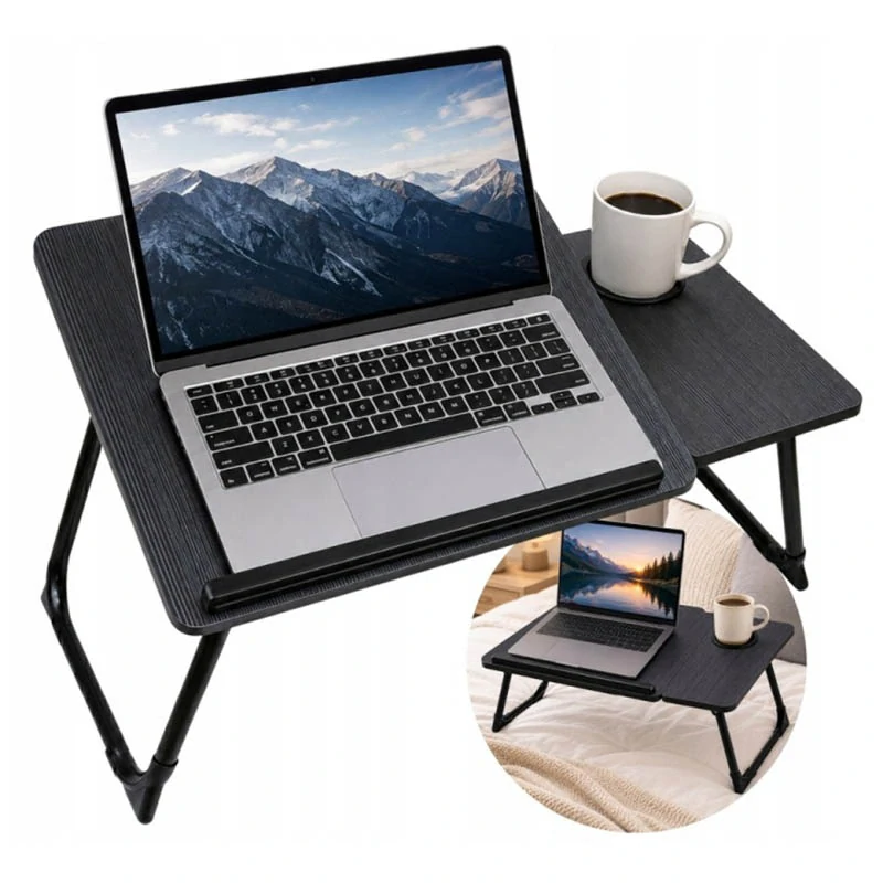 Skladací stolík pod notebook s nastaviteľným sklonom čierny