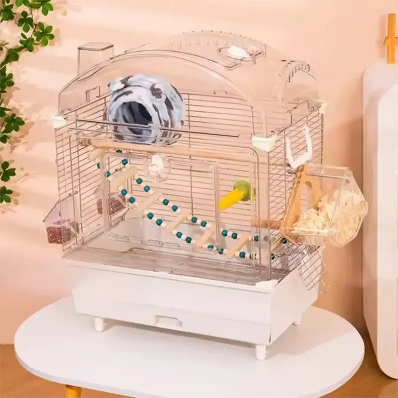 Priehľadná klietka pre papagáje a vtáky NUXIE RX14 58 cm s príslušenstvom