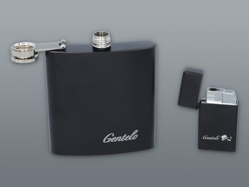 Gentelo Ploskačka 180ml Black s turbo zapaľovačom