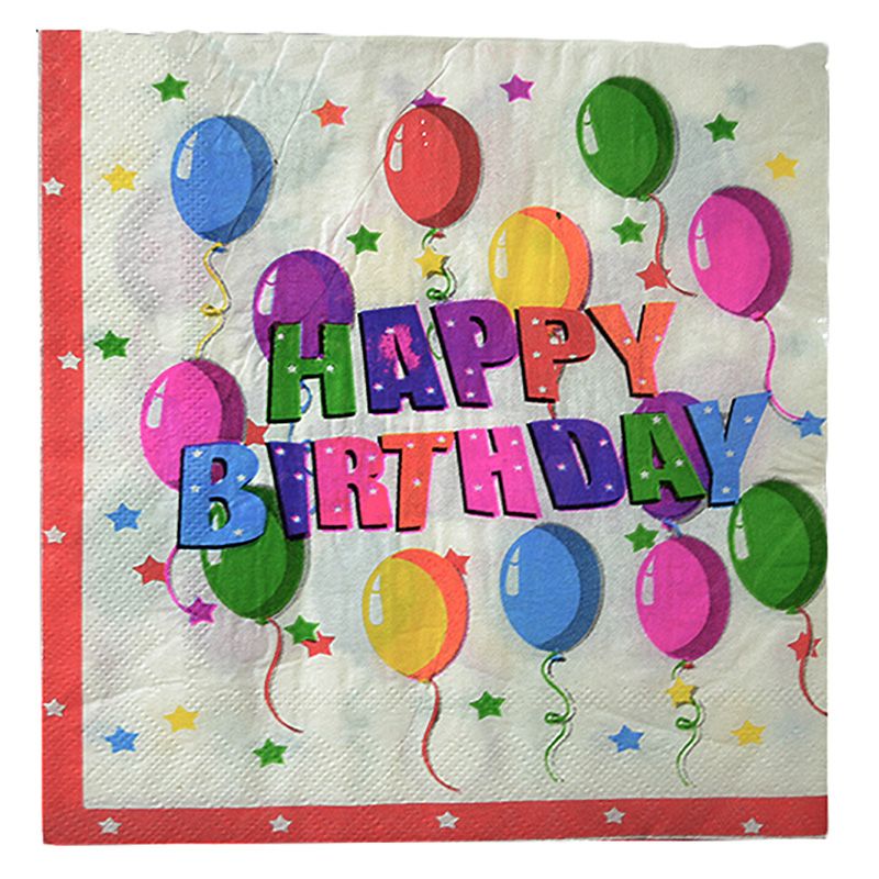 Servítky 32x32cm 20ks Happy birthday baloons