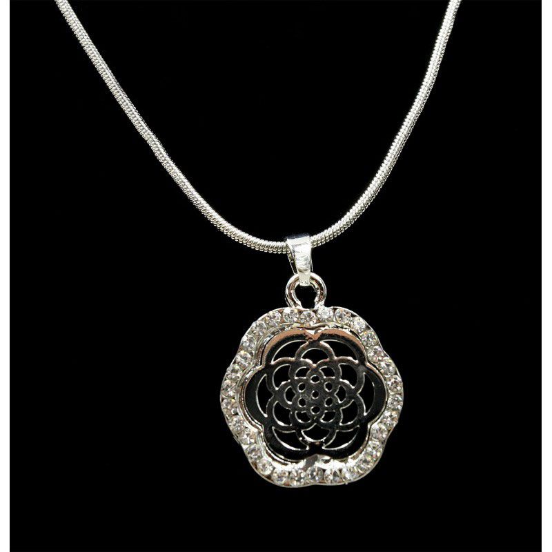 Náhrdelník dámsky Lorenti Flower with rings silver