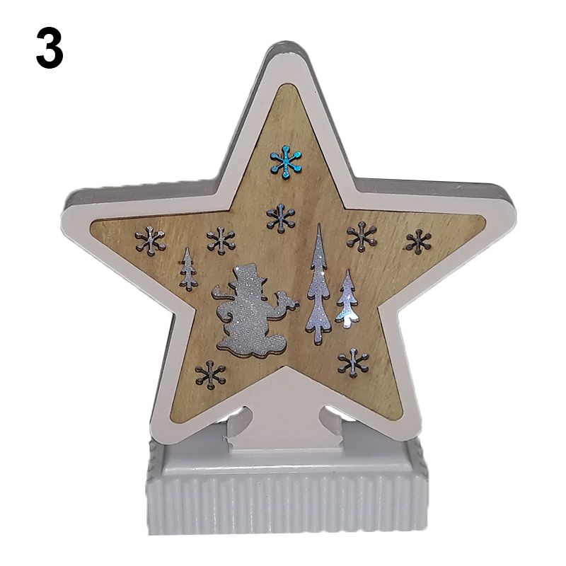 Drevená hviezda svietiaca 19cm