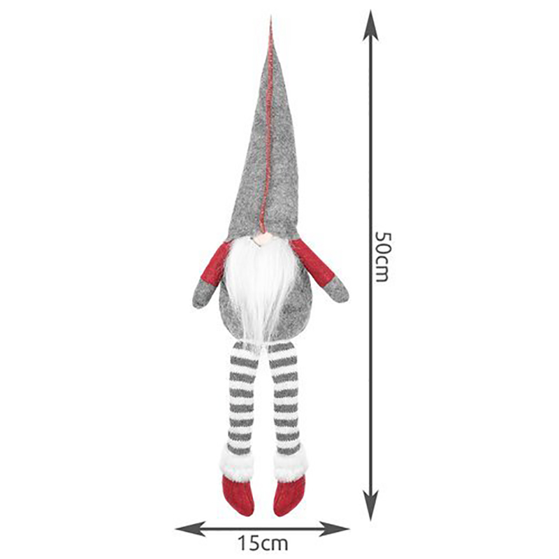 Vianočný škriatok sediaci sivý 50cm