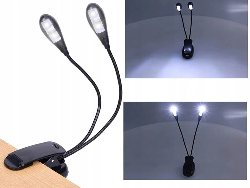Dvojitá kancelárska lampa s klipom