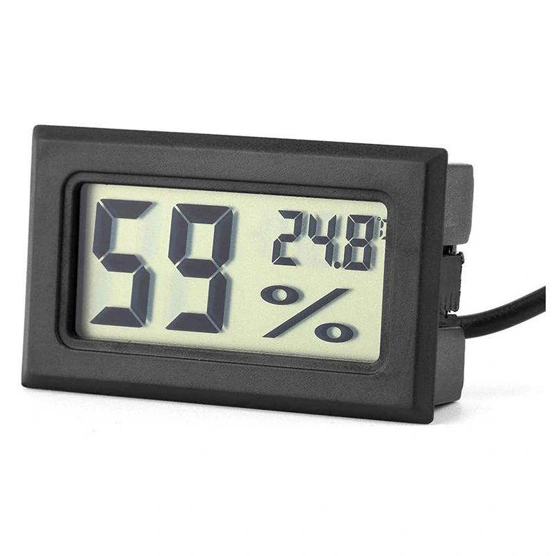 Elektronický panelový teplomer s LCD a meraním vlhkosti so sondou