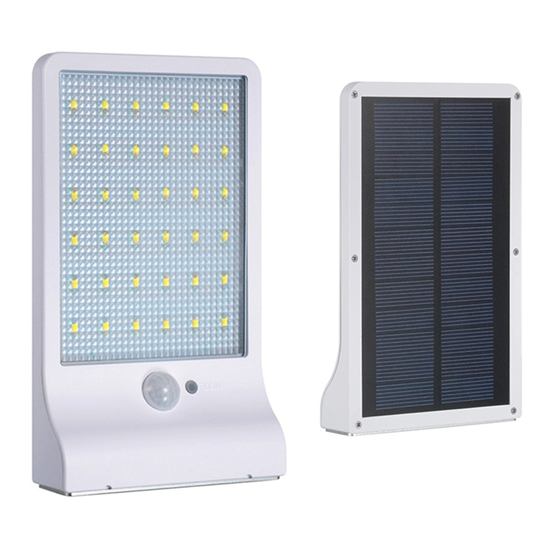 Vonkajšia solárna lampa 36 LED s pohybovým a súmrakovým senzorom