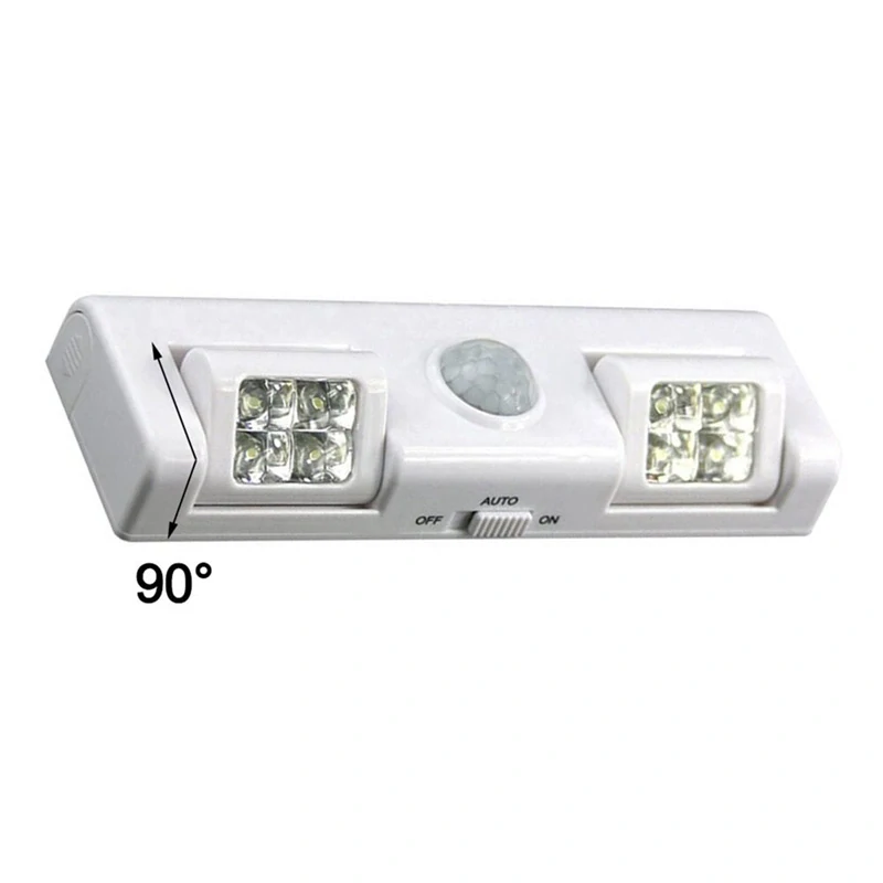 Bezdrôtová lampa s pohybovým senzorom na batérie 8 LED biela