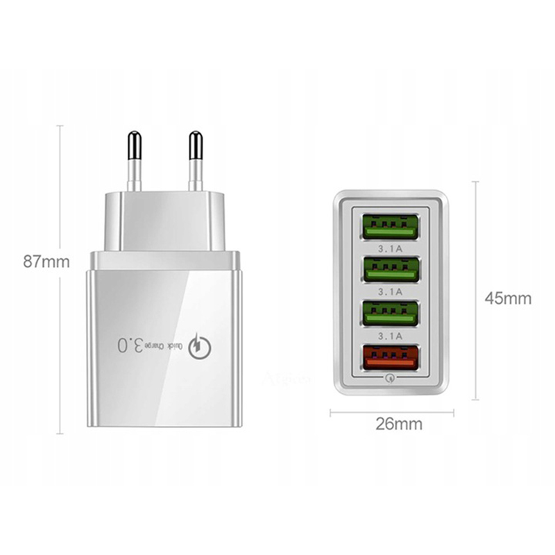 Sieťová nabíjačka 4xUSB 3.0