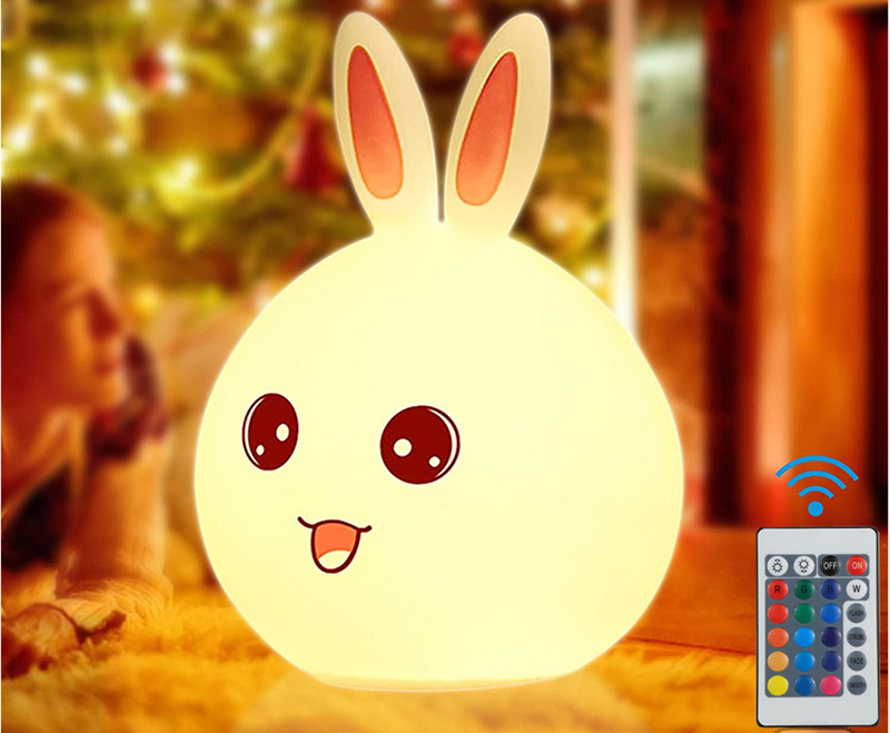 Detská LED lampa Králik s ovládačom