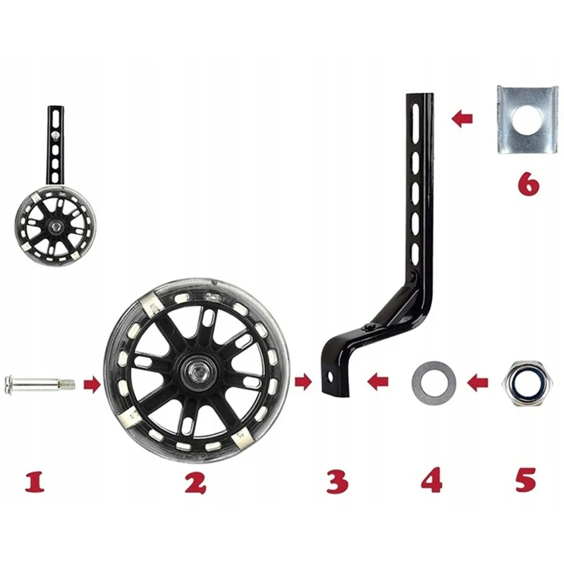 Pomocné kolieska na bicykel 11,8cm LED