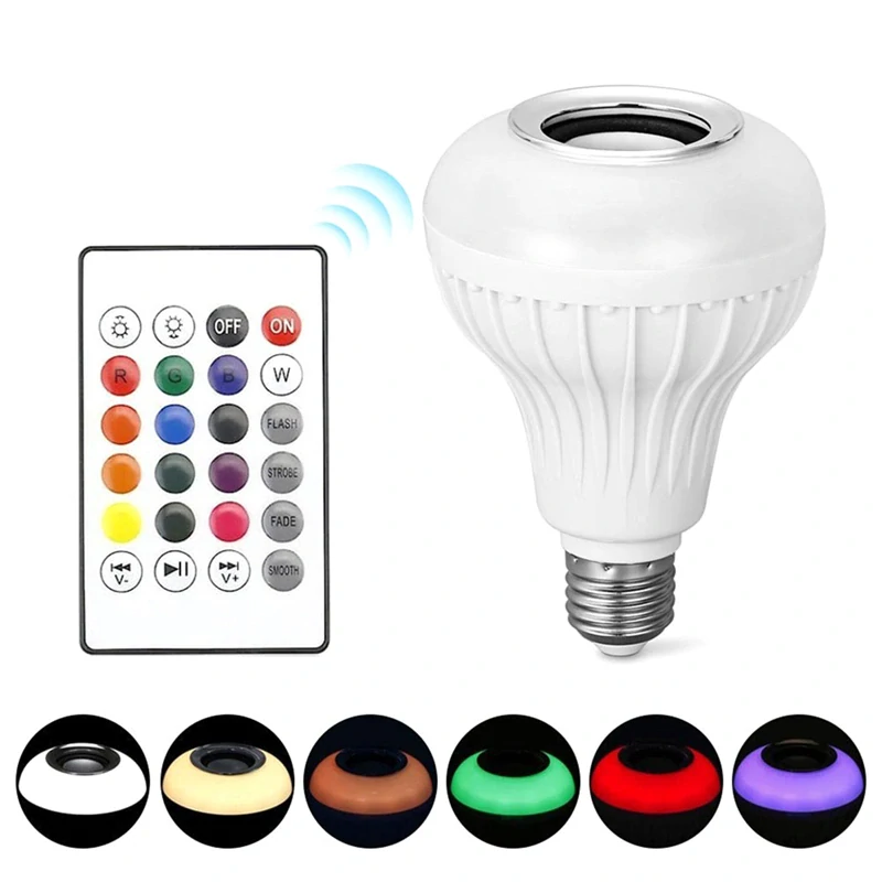 Žiarovka E27 LED RGB s reproduktorom