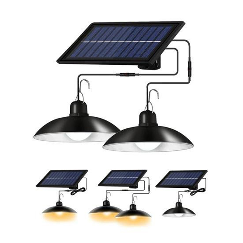 Sada 2 solárnych záhradných LED lámp s ovládačom