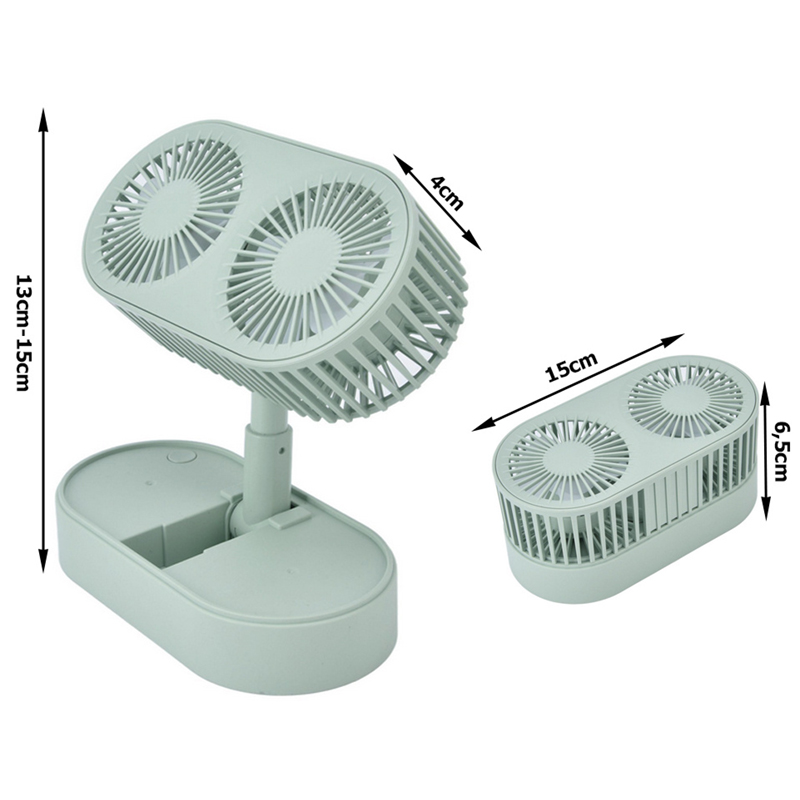 Skladací dvojitý ventilátor bezdrôtový
