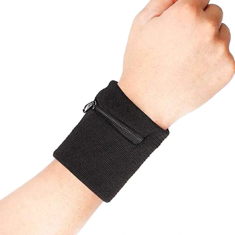 Športový náramok na zápästie s vreckom na zips