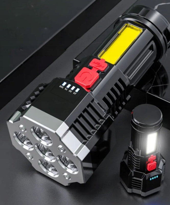 Taktická vojenská baterka 5LED COB USB
