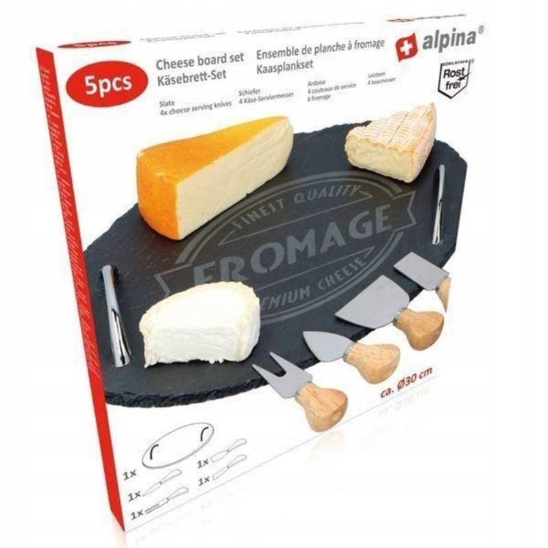 ALPINA - Doska na krájanie syra s náradím 30cm