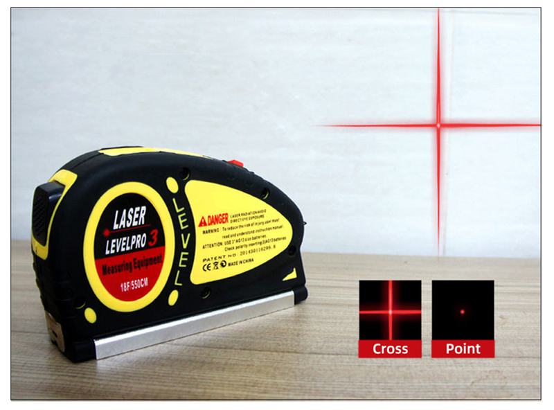 Laser Level Pro 3 s vodováhou a metrom 5,5m