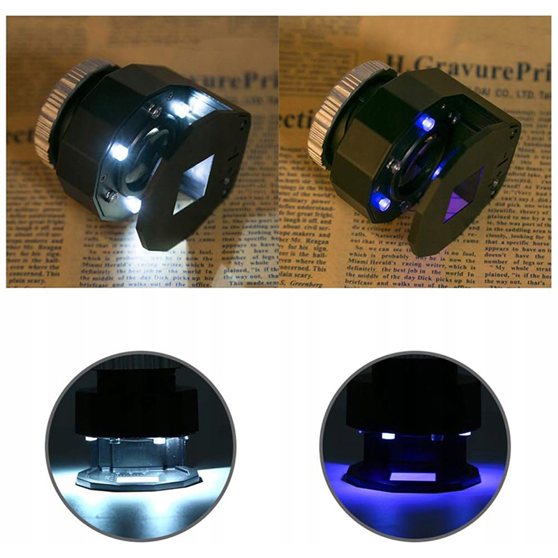Vrecková UV lupa 3LED 30x