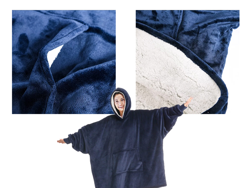 Teplá bunda XXL Oversize unisex tmavomodrá