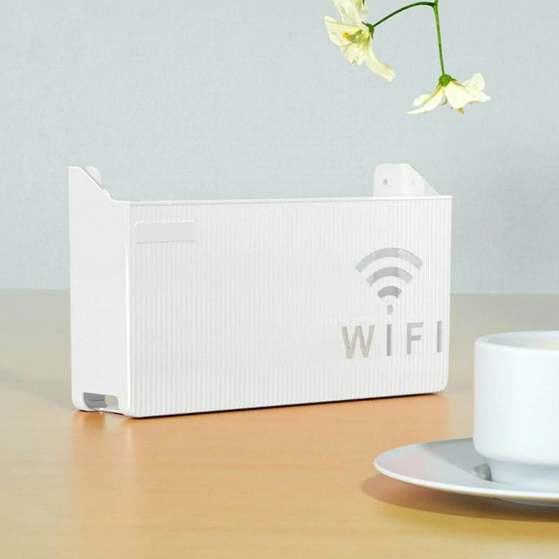Nástenný stojan na router biely