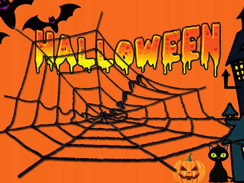 Halloweenska výzdoba - Čierna pavučina 90 × 90 cm
