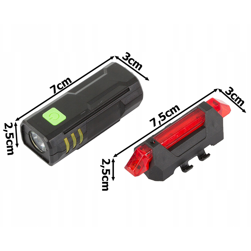 Sada zadné a predné svetlo na bicykel LED USB QX-1198