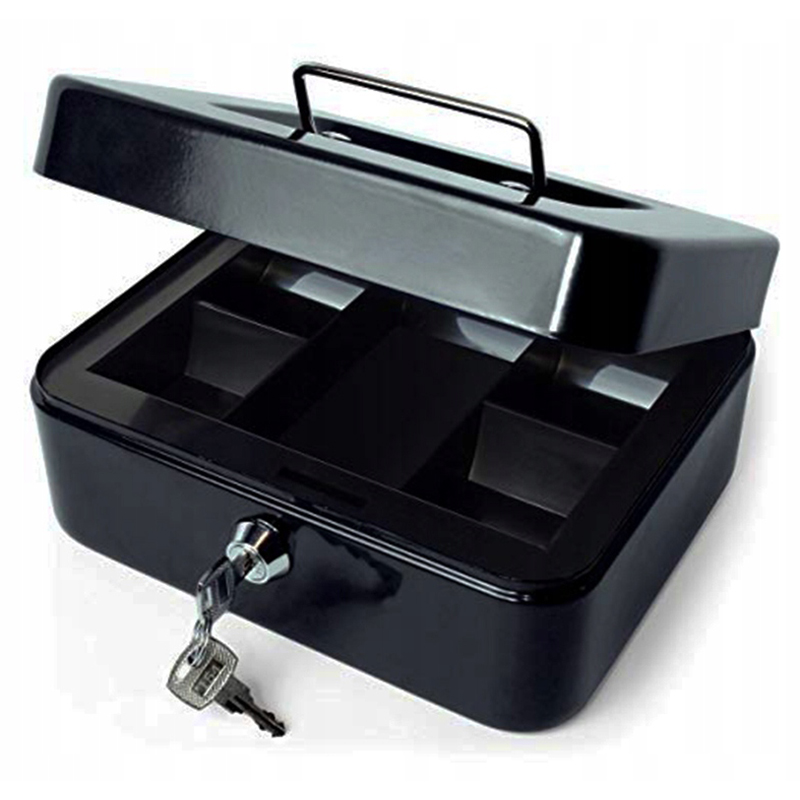 Trezor kovový 20 x 16 x 9 cm čierny