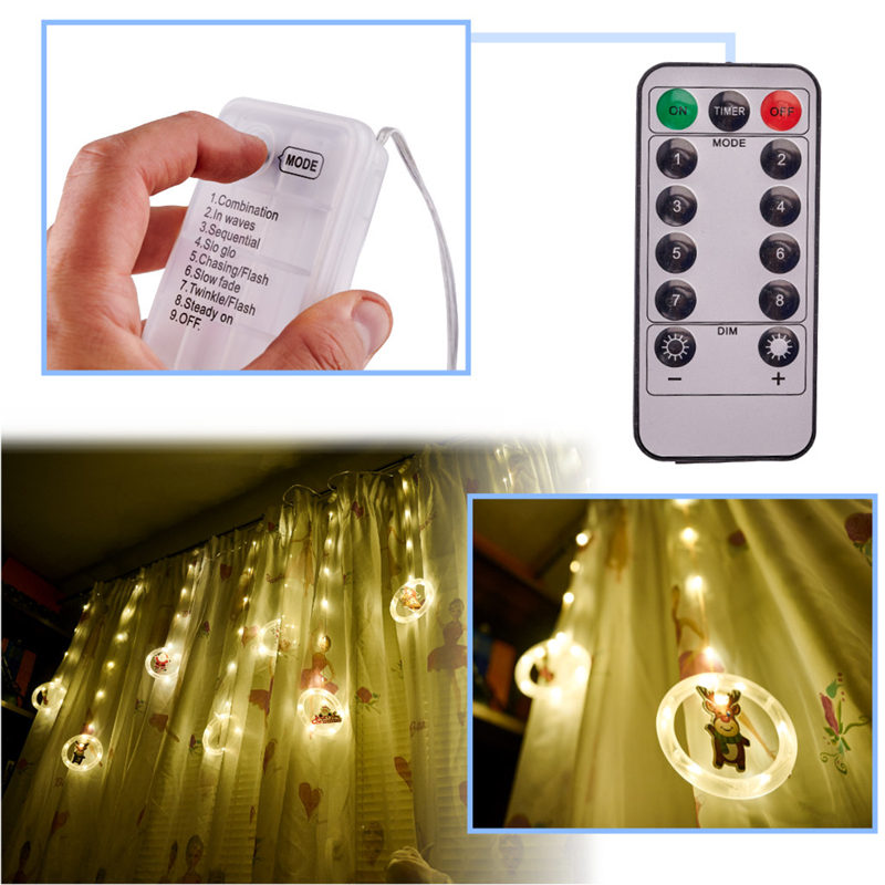 LED svetelný záves s obrázkami Krúžky USB 3m s diaľkovým ovládaním