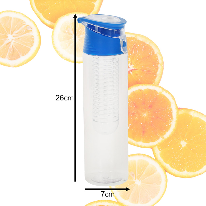 Fľaša na nápoje s ovocím 800ml modrá