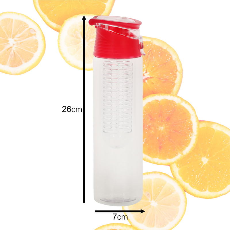 Fľaša na nápoje s ovocím 800ml ružová