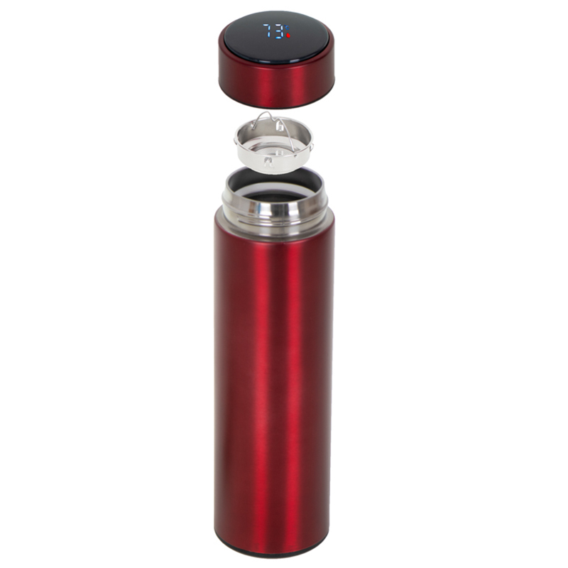 Smart termo hrnček LED 500ml bordový
