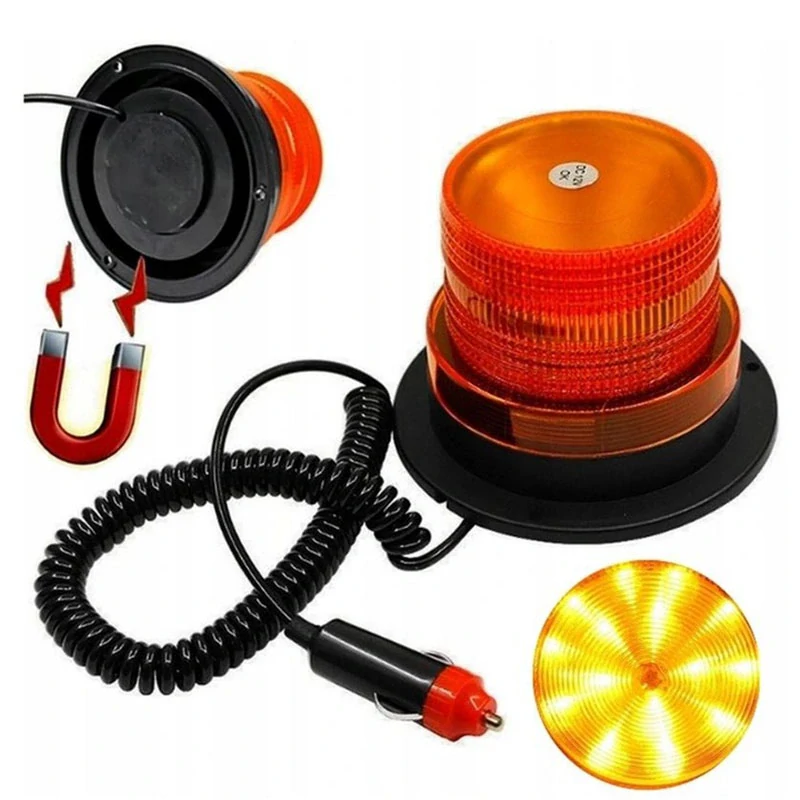 Maják oranžový s magnetom 12/24V