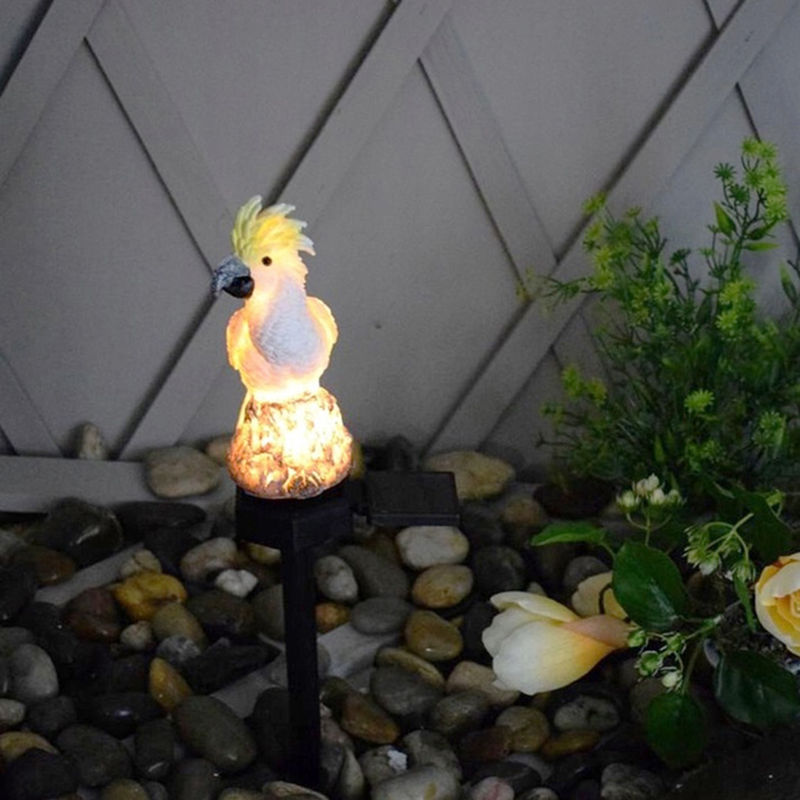Záhradná solárna lampa Papagáj 13cm